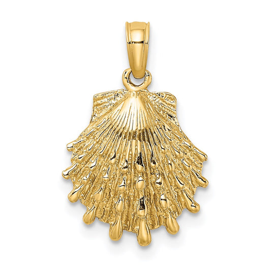 Million Charms 14K Yellow Gold Themed Lion'S Paw Shell Charm