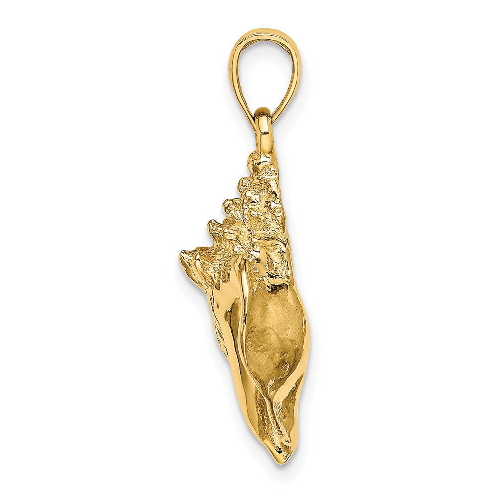 Million Charms 14K Yellow Gold Themed 2-D Conch Shell Charm