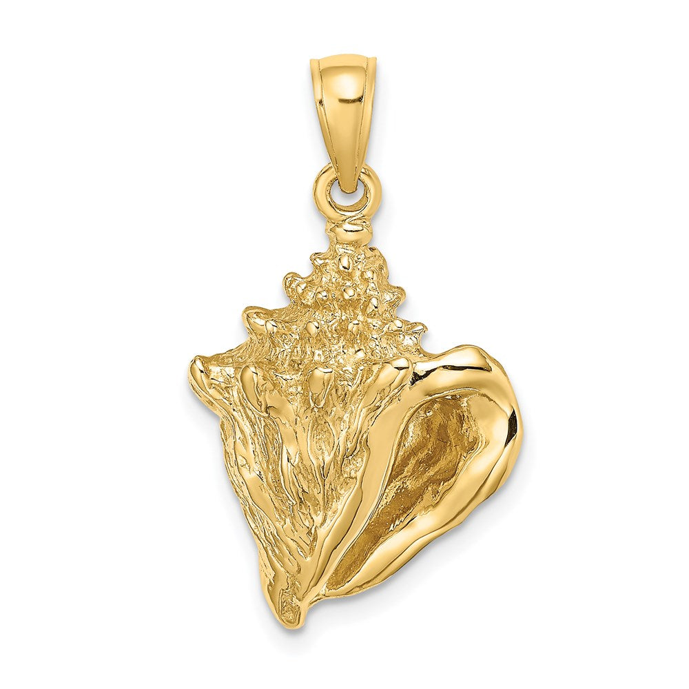 Million Charms 14K Yellow Gold Themed 2-D Conch Shell Charm