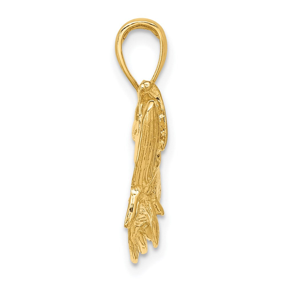 Million Charms 14K Yellow Gold Themed Tarpon Fish With Open Mouth Charm