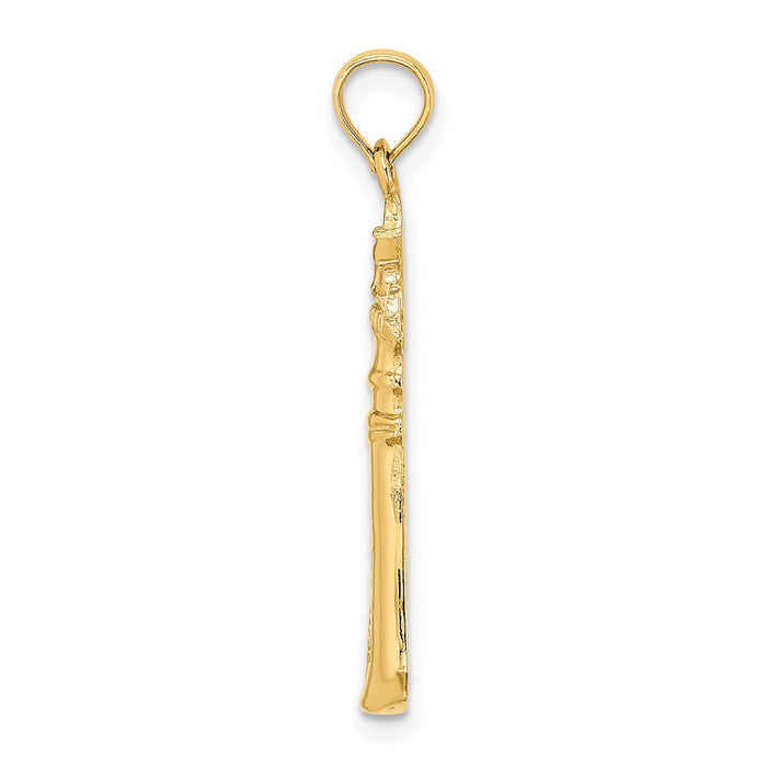 Million Charms 14K Yellow Gold Themed 2-D Key West Lighthouse Charm