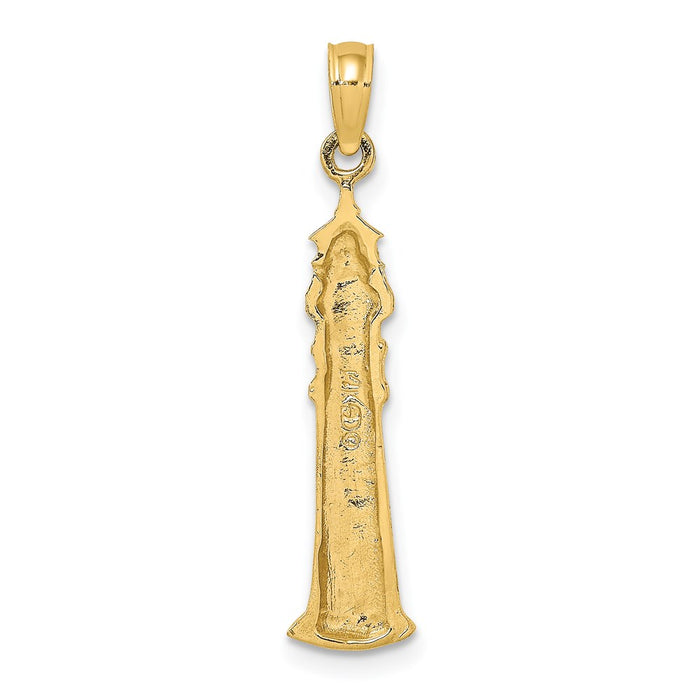 Million Charms 14K Yellow Gold Themed 2-D Key West Lighthouse Charm