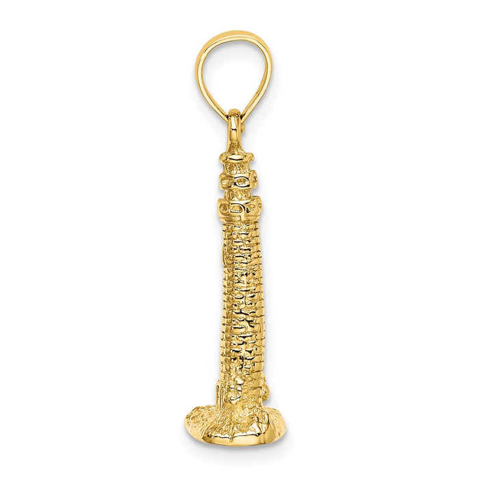 Million Charms 14K Yellow Gold Themed 3-D Cape May, Nj Lighthouse Charm