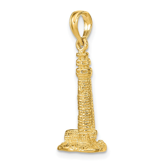 Million Charms 14K Yellow Gold Themed 3-D Cape May, Nj Lighthouse Charm