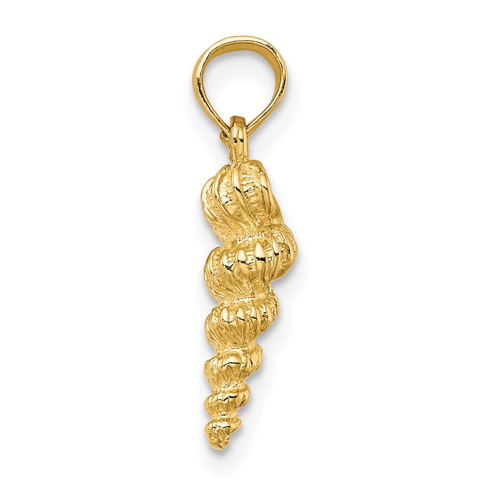 Million Charms 14K Yellow Gold Themed 3-D Mini Common Wentletrap Shell Charm