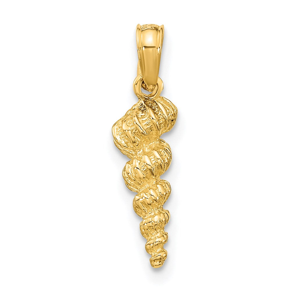 Million Charms 14K Yellow Gold Themed 3-D Mini Common Wentletrap Shell Charm