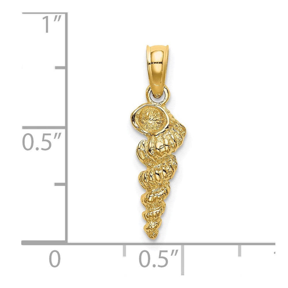 Million Charms 14K Yellow Gold Themed 3-D Mini Common Wentletrap Shell Charm