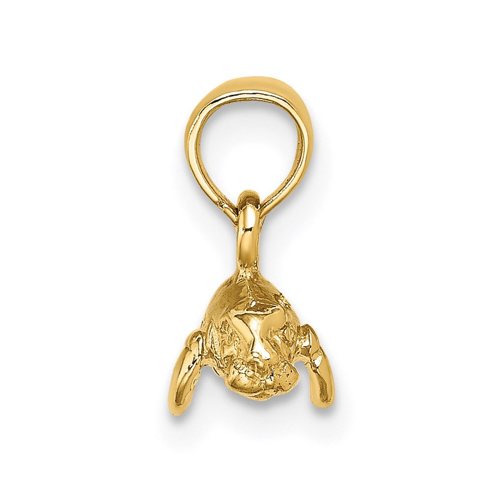 Million Charms 14K Yellow Gold Themed 3-D Polished Mini Manatee Charm