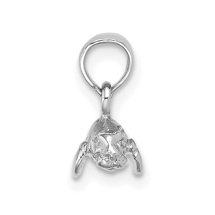 Million Charms 14K White Gold Themed 3-D Polished Mini Manatee Charm