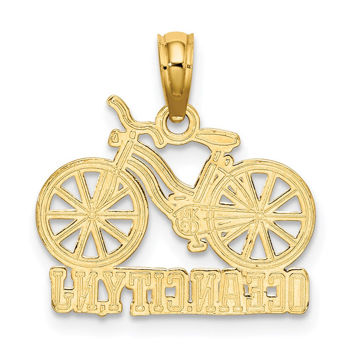 Million Charms 14K Yellow Gold Themed Ocean City, Nj Under Bicycle Charm