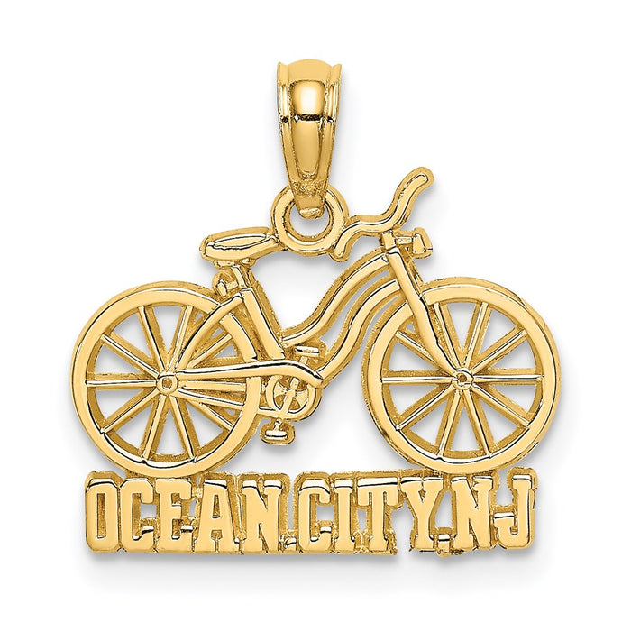 Million Charms 14K Yellow Gold Themed Ocean City, Nj Under Bicycle Charm