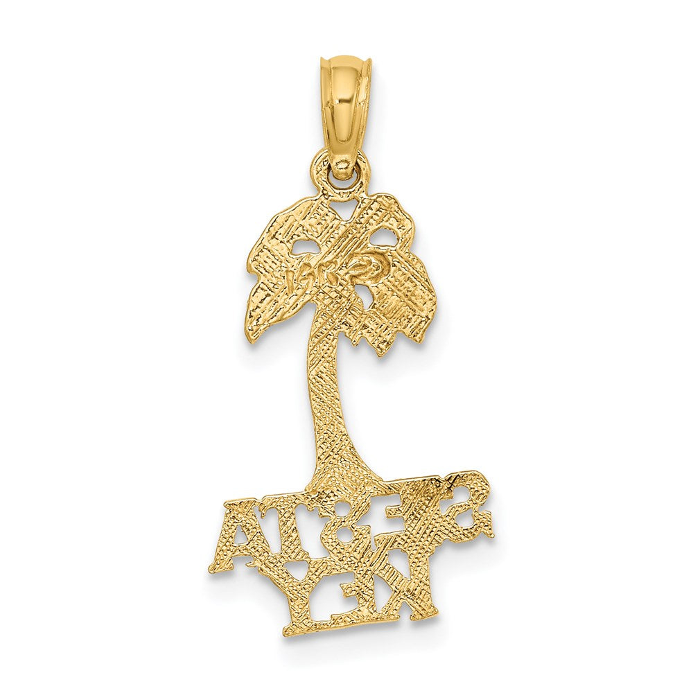 Million Charms 14K Yellow Gold Themed Siesta Key Under Palm Tree Charm