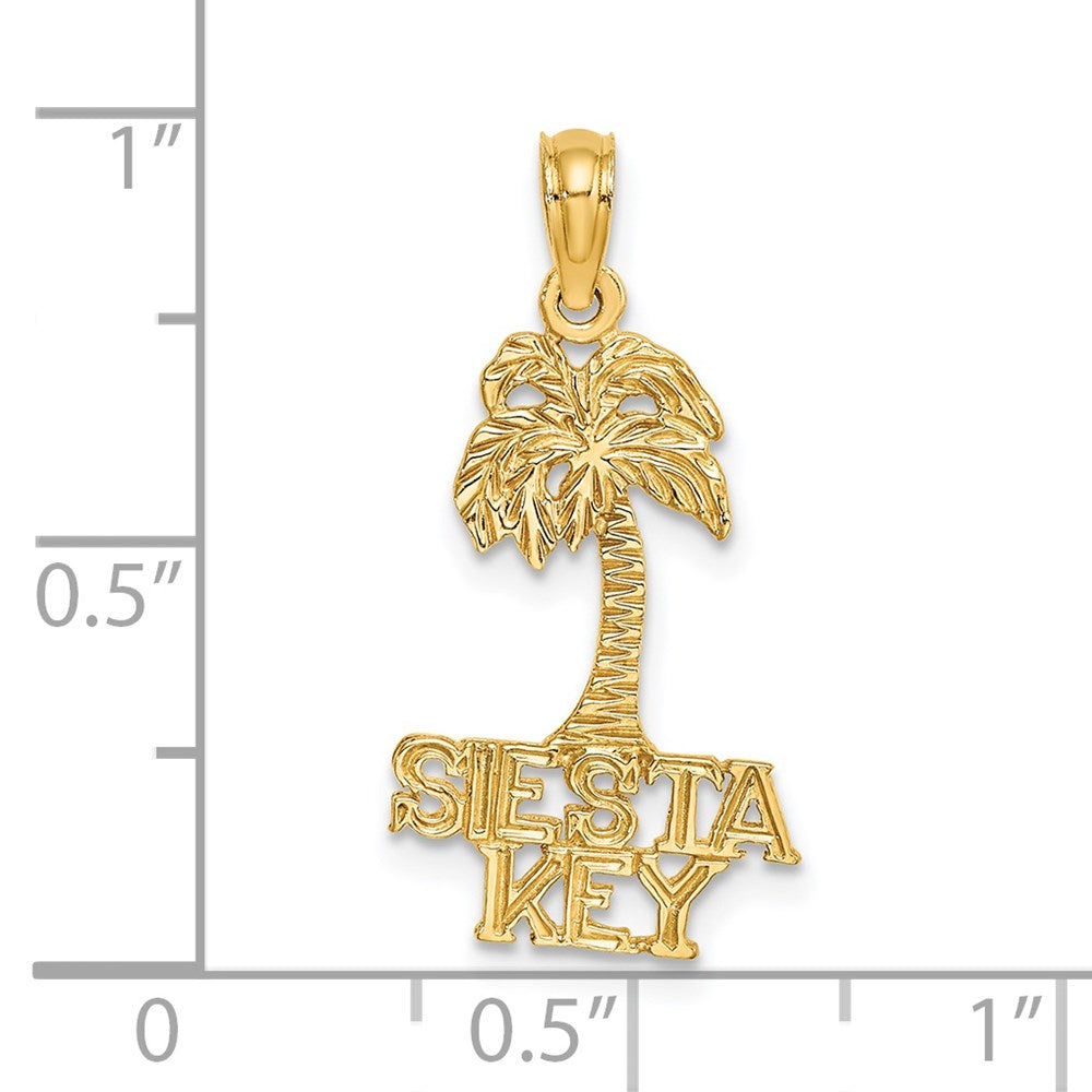 Million Charms 14K Yellow Gold Themed Siesta Key Under Palm Tree Charm