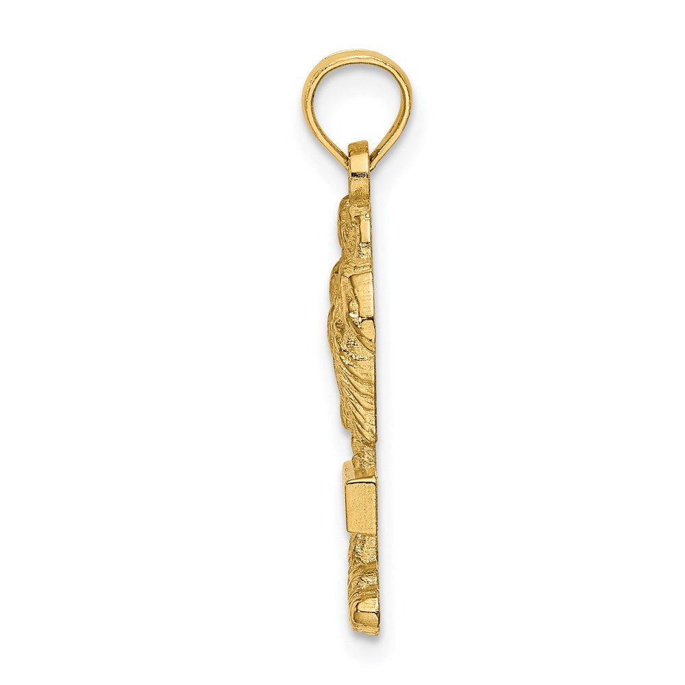 Million Charms 14K Yellow Gold Themed 2-D Turks & Caicos On Palm Tree Charm