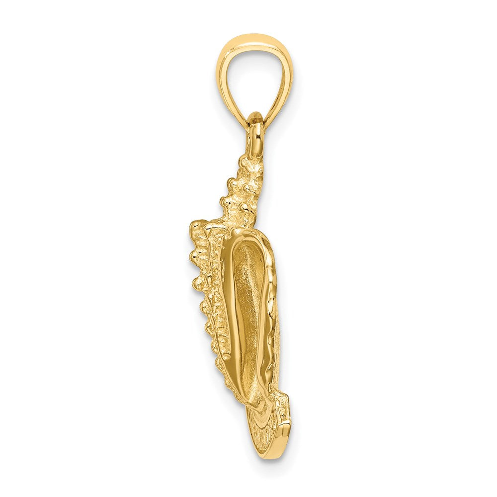 Million Charms 14K Yellow Gold Themed 2-D Turks & Caicos Under Conch Shell Charm