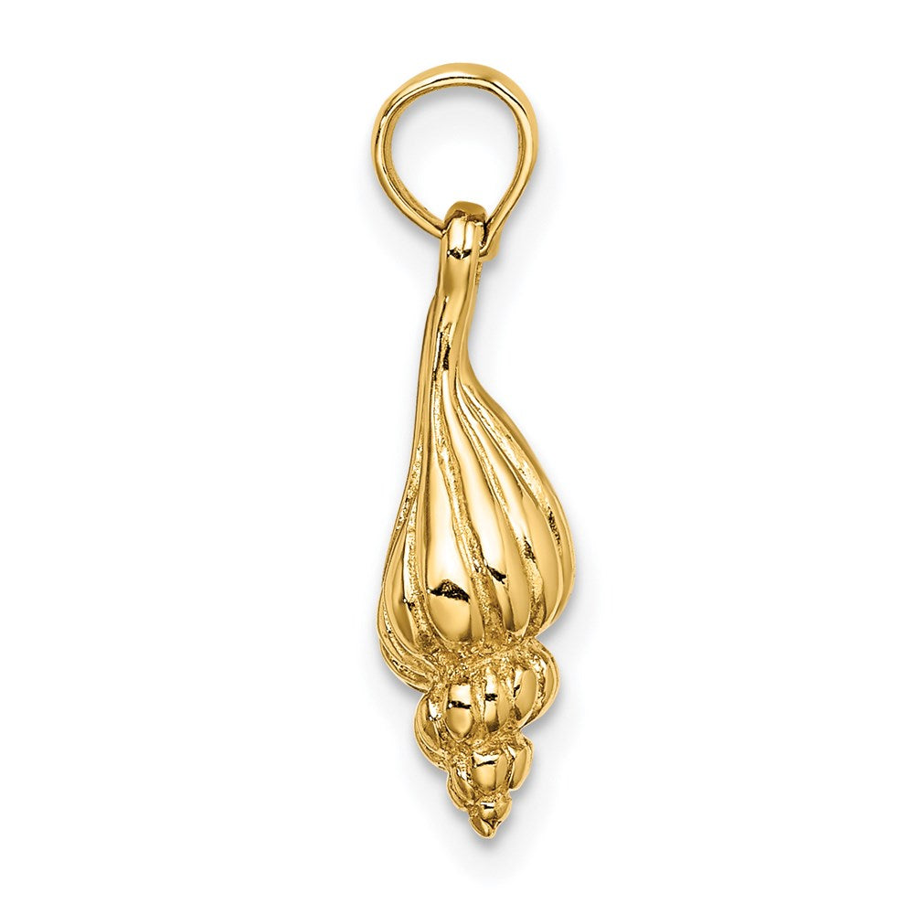 Million Charms 14K Yellow Gold Themed 3-D Mini Precious Wentletrap Shell Charm