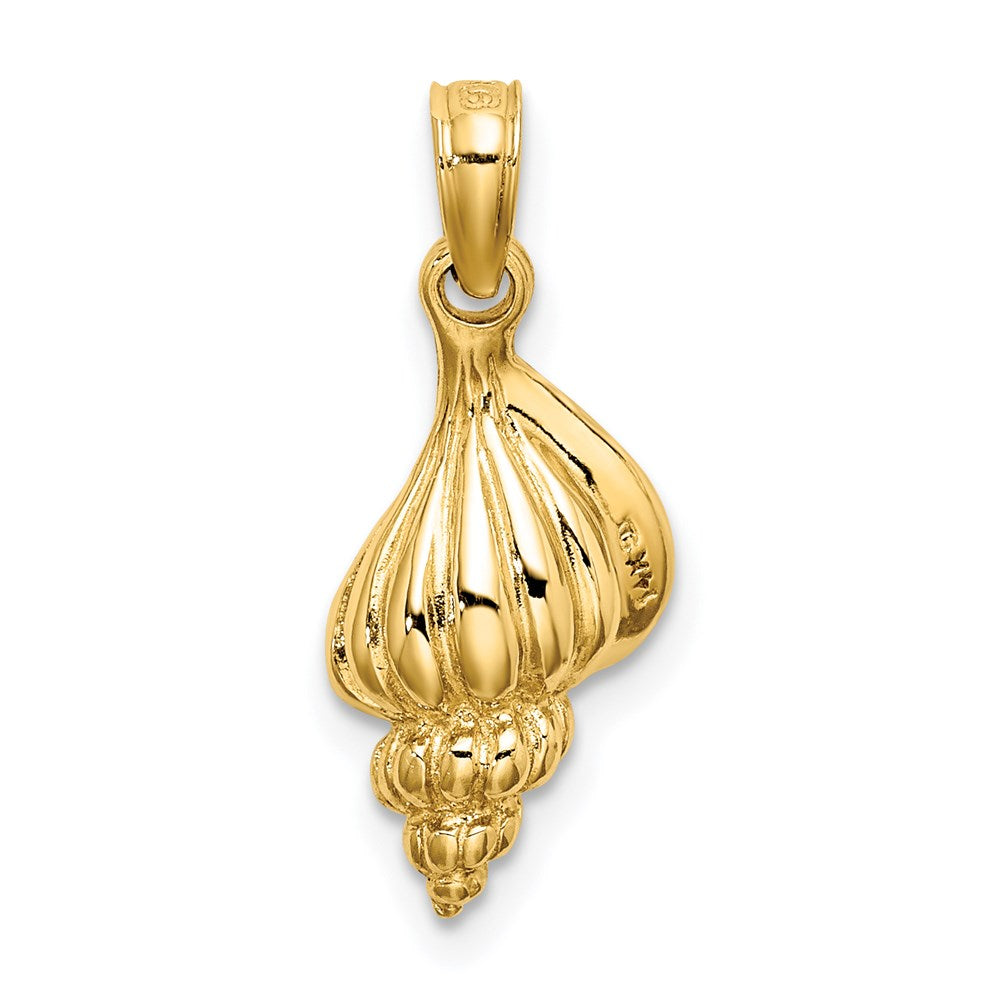 Million Charms 14K Yellow Gold Themed 3-D Mini Precious Wentletrap Shell Charm