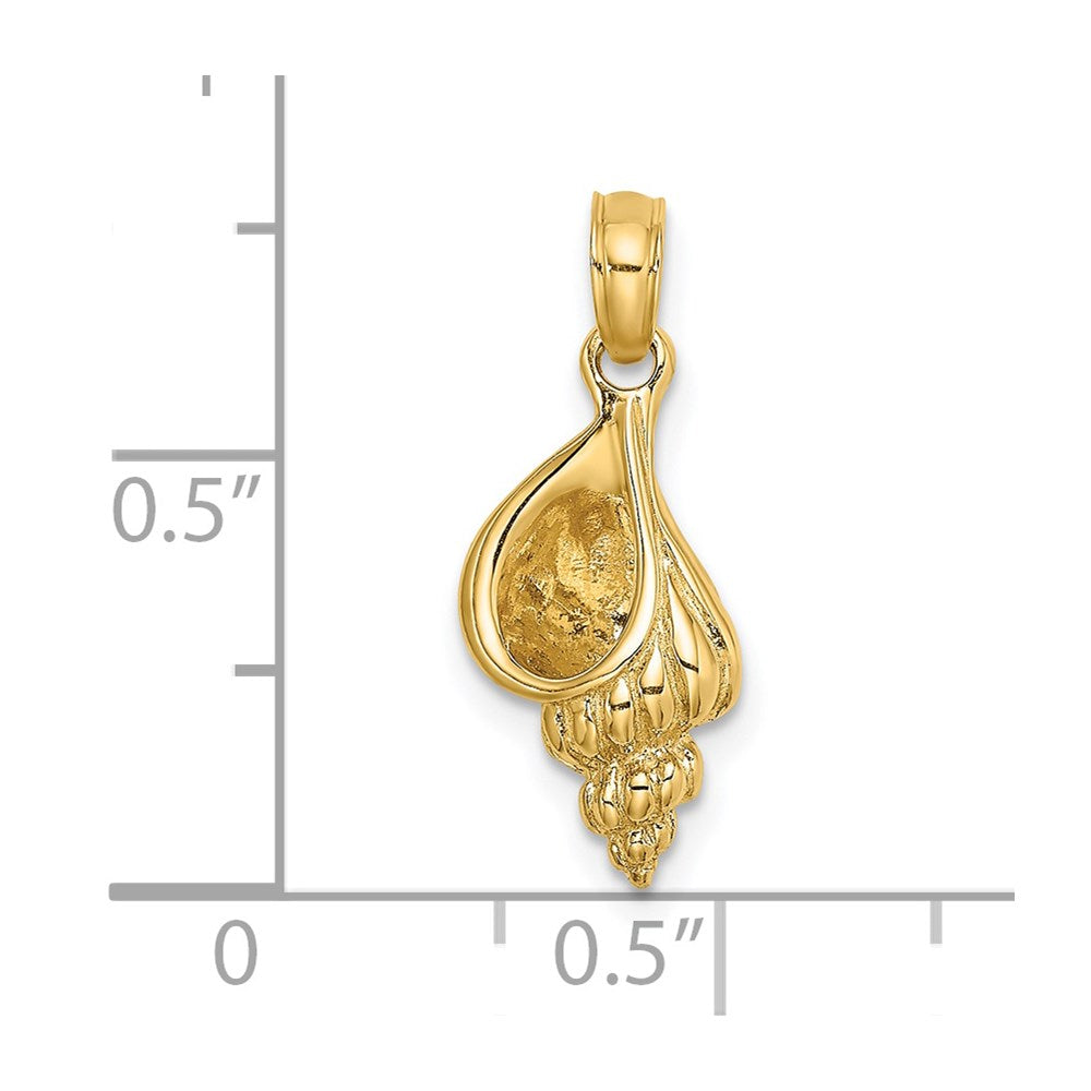 Million Charms 14K Yellow Gold Themed 3-D Mini Precious Wentletrap Shell Charm