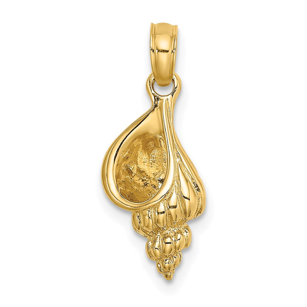 Million Charms 14K Yellow Gold Themed 3-D Mini Precious Wentletrap Shell Charm