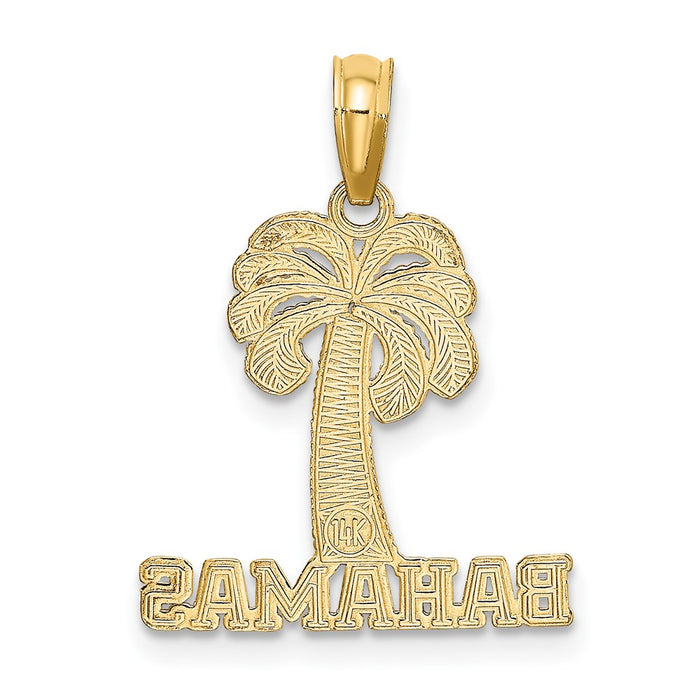 Million Charms 14K Yellow Gold Themed Bahamas Under Palm Tree Charm