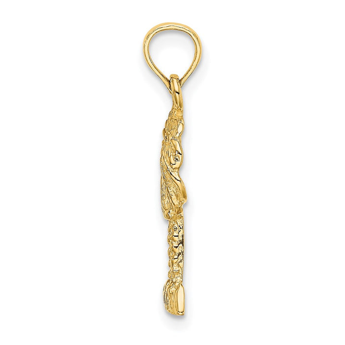 Million Charms 14K Yellow Gold Themed 2-D Palm Tree Charm