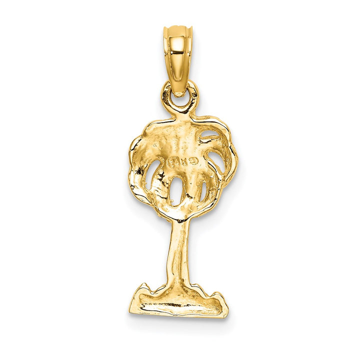 Million Charms 14K Yellow Gold Themed 2-D Palm Tree Charm