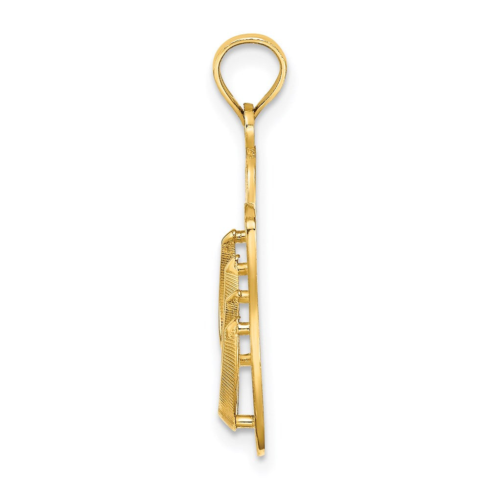 Million Charms 14K Yellow Gold Themed Large Key West Double Flip Flop Charm