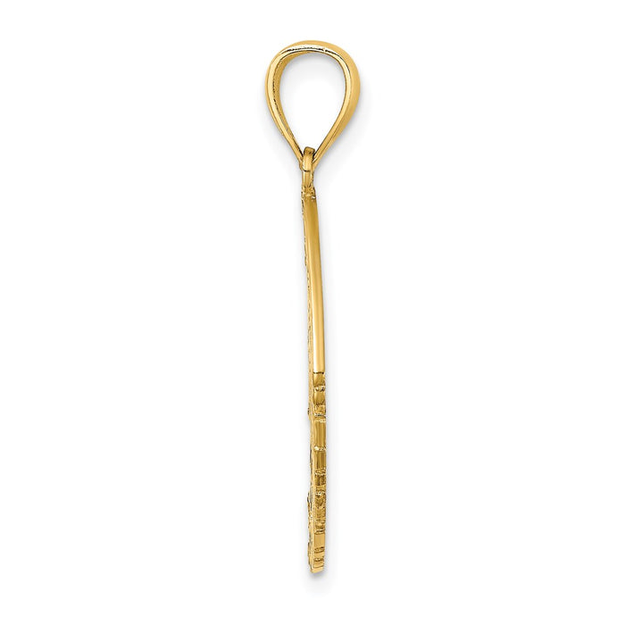 Million Charms 14K Yellow Gold Themed Polished Barbados Under Angelfish Charm
