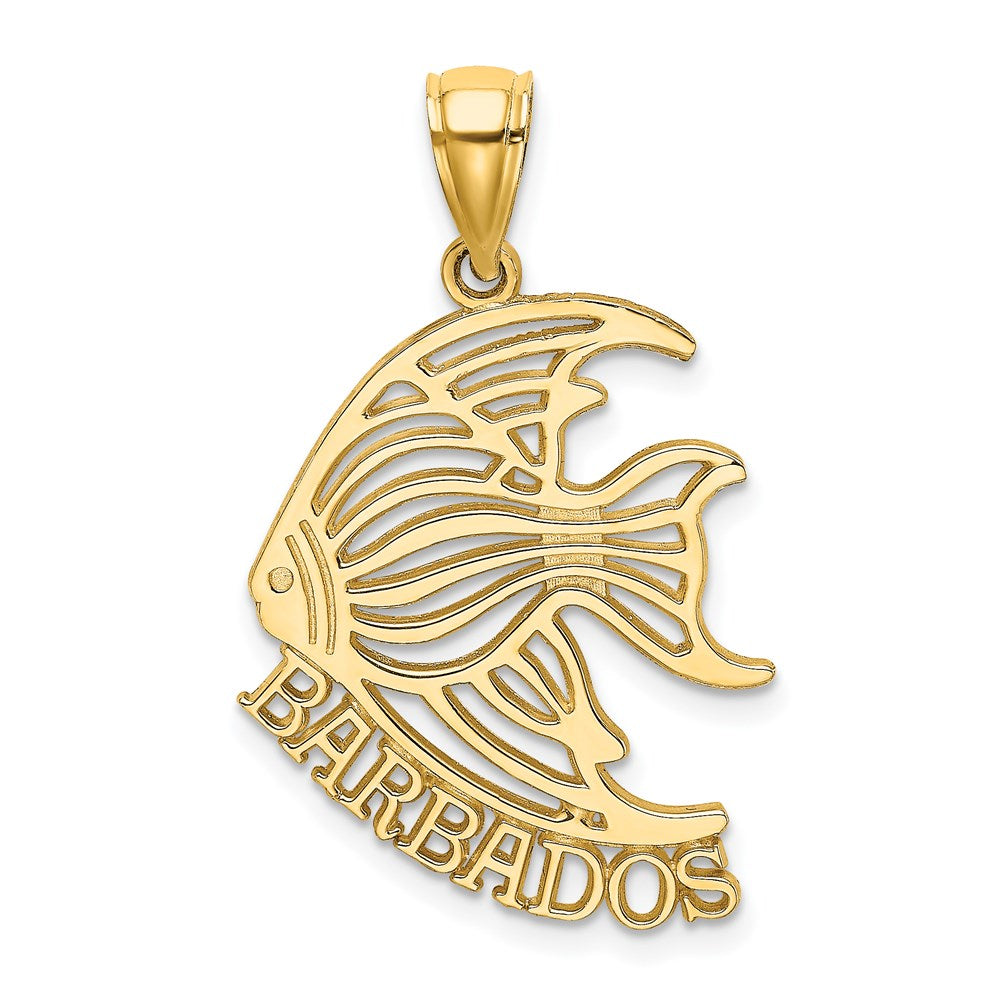 Million Charms 14K Yellow Gold Themed Polished Barbados Under Angelfish Charm