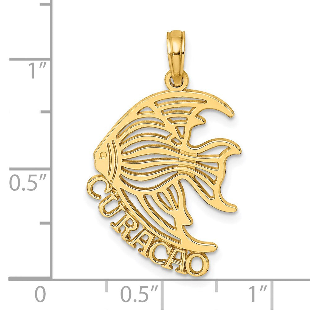 Million Charms 14K Yellow Gold Themed Polished Curacao Under Angelfish Charm