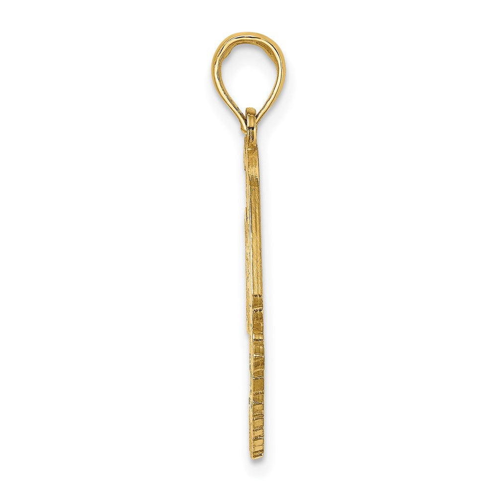 Million Charms 14K Yellow Gold Themed Polished Religious Saint Martin Under Angelfish Charm