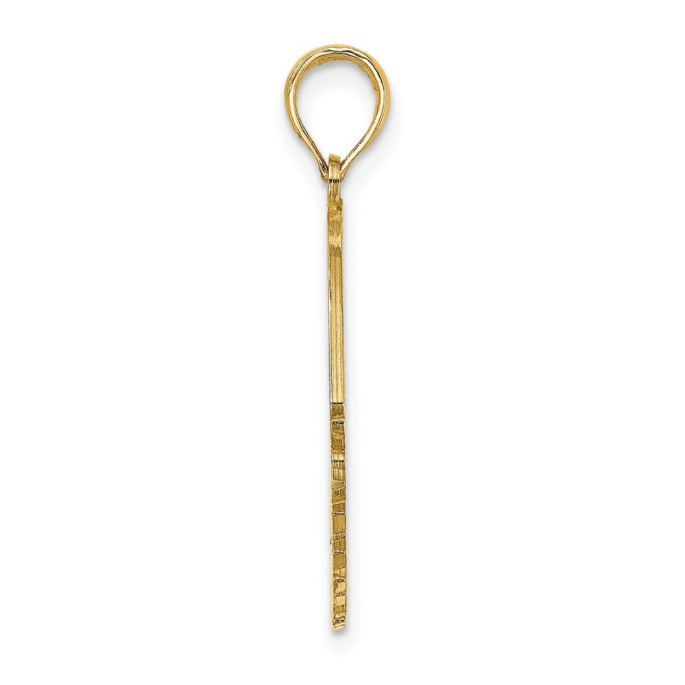 Million Charms 14K Yellow Gold Themed Polished Religious Saint Thomas Under Angelfish Charm