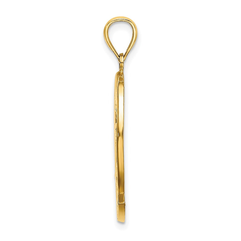 Million Charms 14K Yellow Gold Themed Aruba With Dolphin & Sunset In Frame Charm