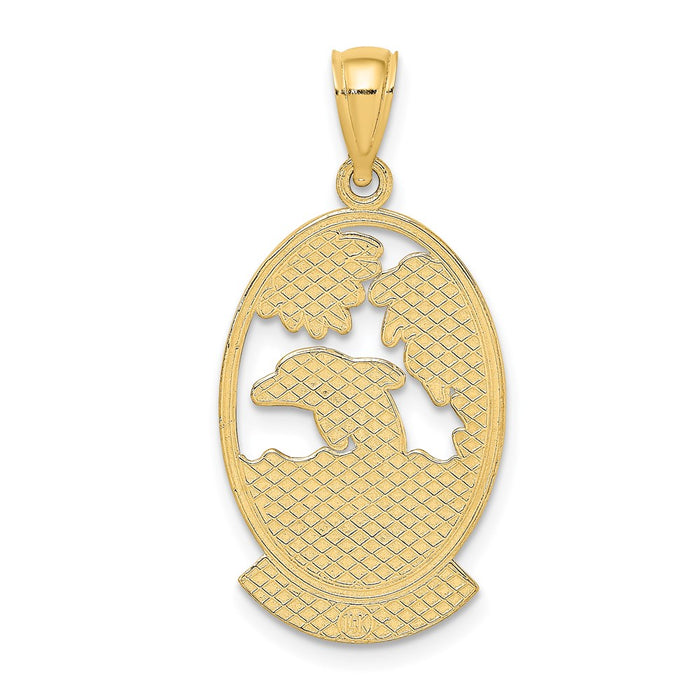 Million Charms 14K Yellow Gold Themed Key West Dolphin Charm