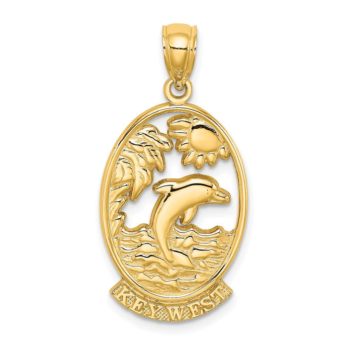 Million Charms 14K Yellow Gold Themed Key West Dolphin Charm