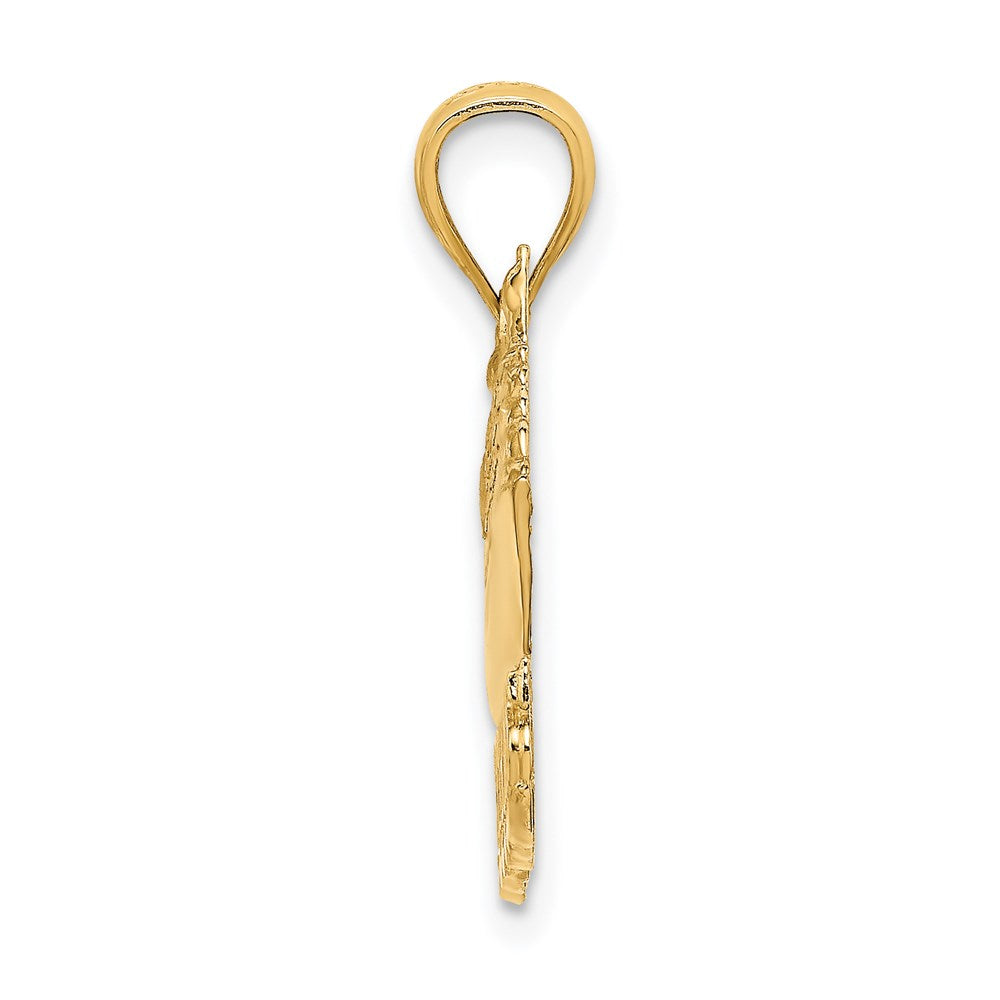 Million Charms 14K Yellow Gold Themed 2-D Religious Saint Thomas Cruise Ship Charm