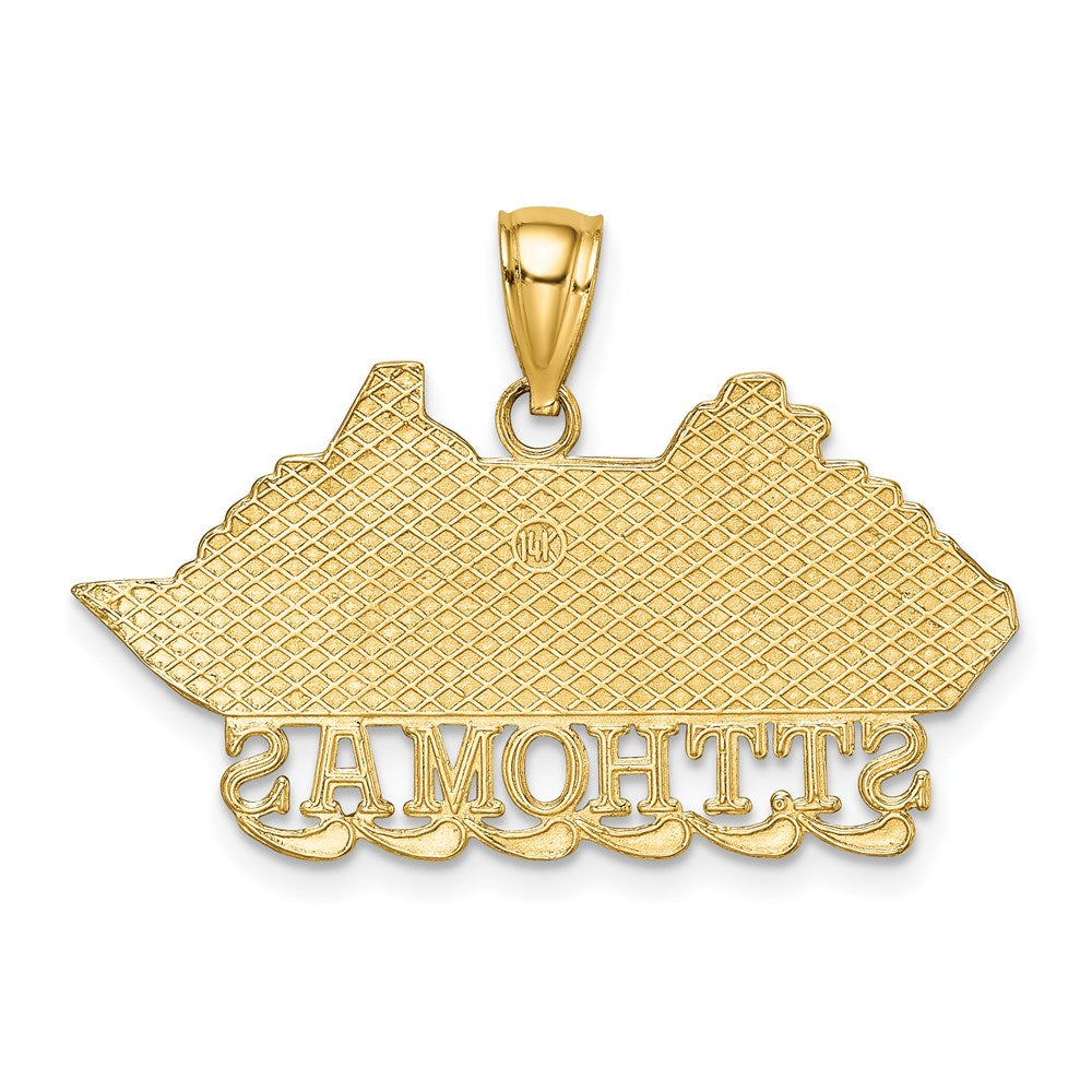 Million Charms 14K Yellow Gold Themed 2-D Religious Saint Thomas Cruise Ship Charm