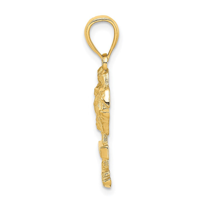 Million Charms 14K Yellow Gold Themed 2-D Key West Palm Tee Charm