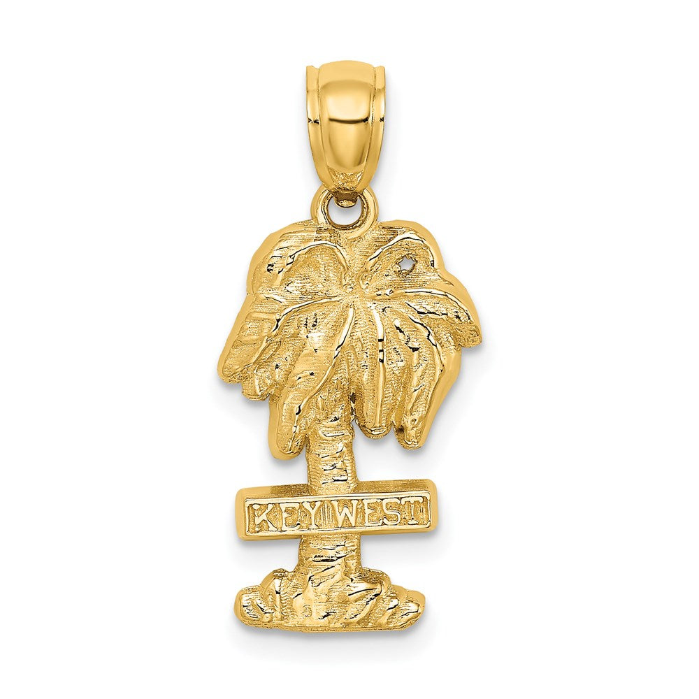 Million Charms 14K Yellow Gold Themed 2-D Key West Palm Tee Charm