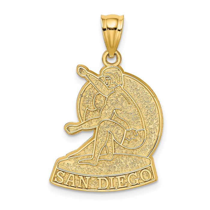 Million Charms 14K Yellow Gold Themed San Diego With Surfer Charm