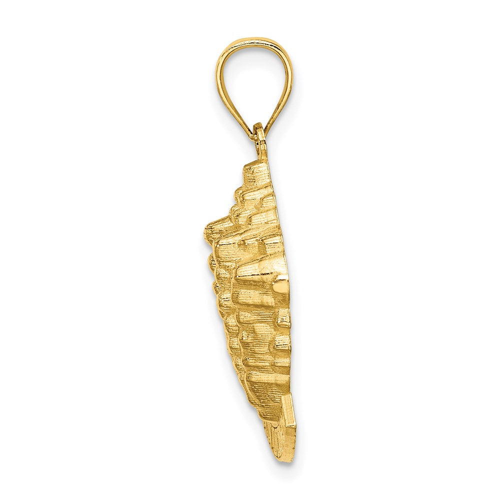 Million Charms 14K Yellow Gold Themed 2-D San Diego With Conch Shell Charm