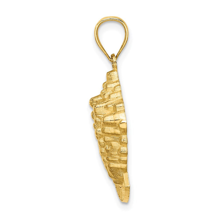 Million Charms 14K Yellow Gold Themed 2-D San Diego With Conch Shell Charm