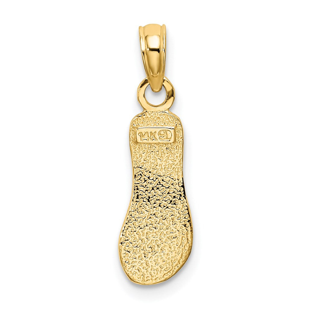 Million Charms 14K Yellow Gold Themed Textured Straps Single Flip-Flop Charm