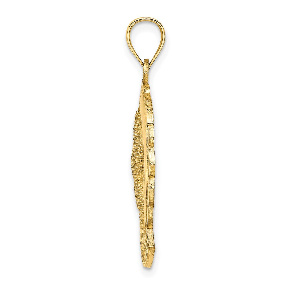Million Charms 14K Yellow Gold Themed Sea Isle Under Nautical Starfish & Dolphin Charm