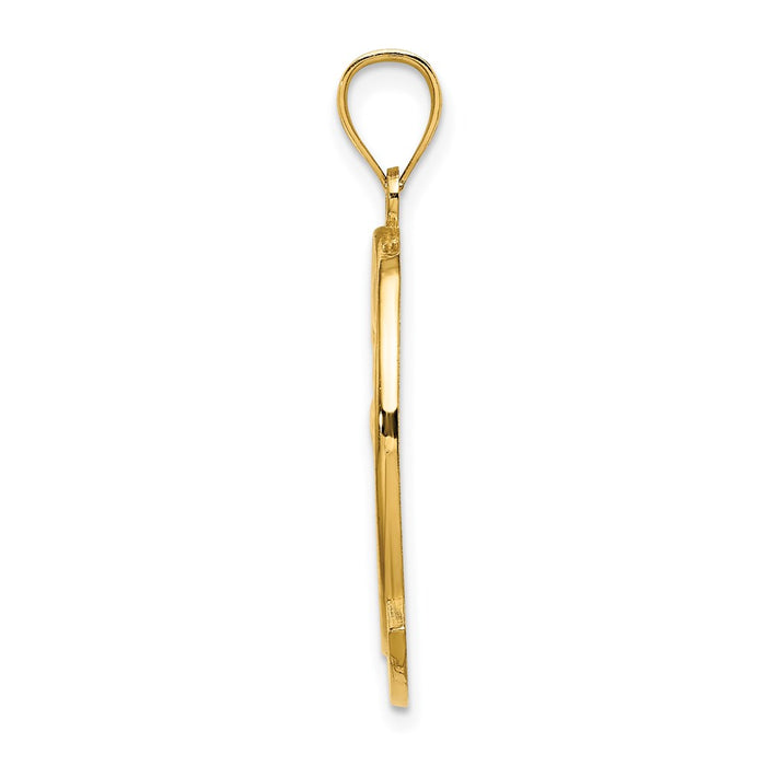 Million Charms 14K Yellow Gold Themed Stone Harbor With Dolphin & Sunset In Frame