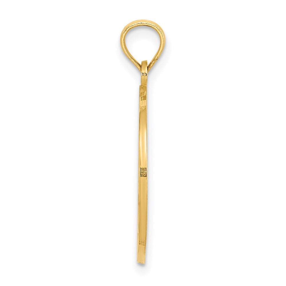 Million Charms 14K Yellow Gold Themed Key West On Round Frame With Crab Charm