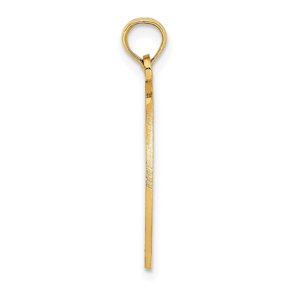 Million Charms 14K Yellow Gold Themed Key West On Round Frame Nautical Sailboat Charm