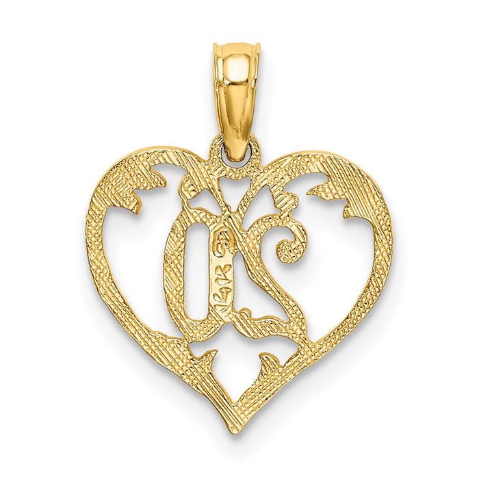 Million Charms 14K Yellow Gold Themed 20 Inside Heart Charm