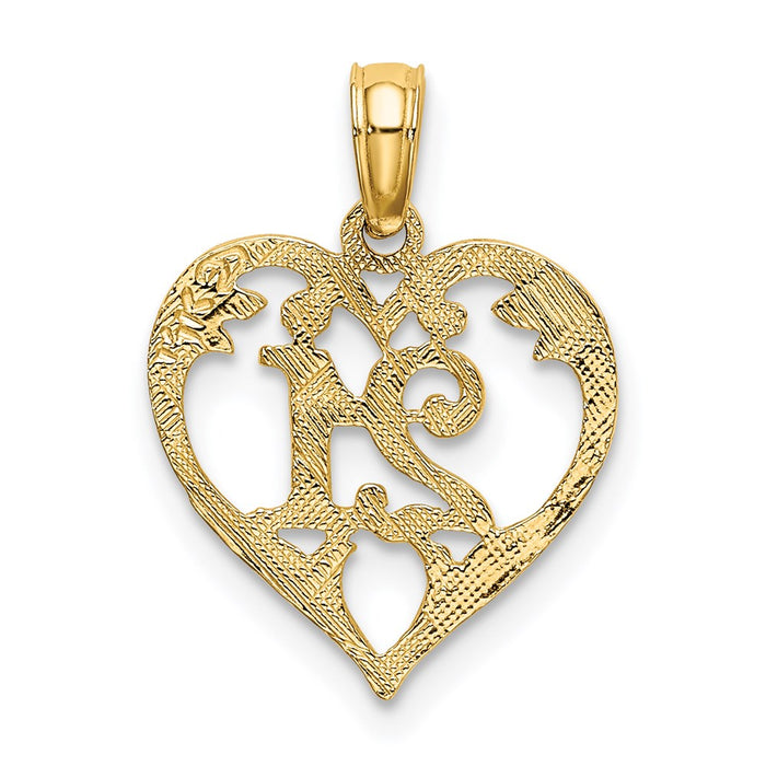 Million Charms 14K Yellow Gold Themed 21 Inside Heart Charm