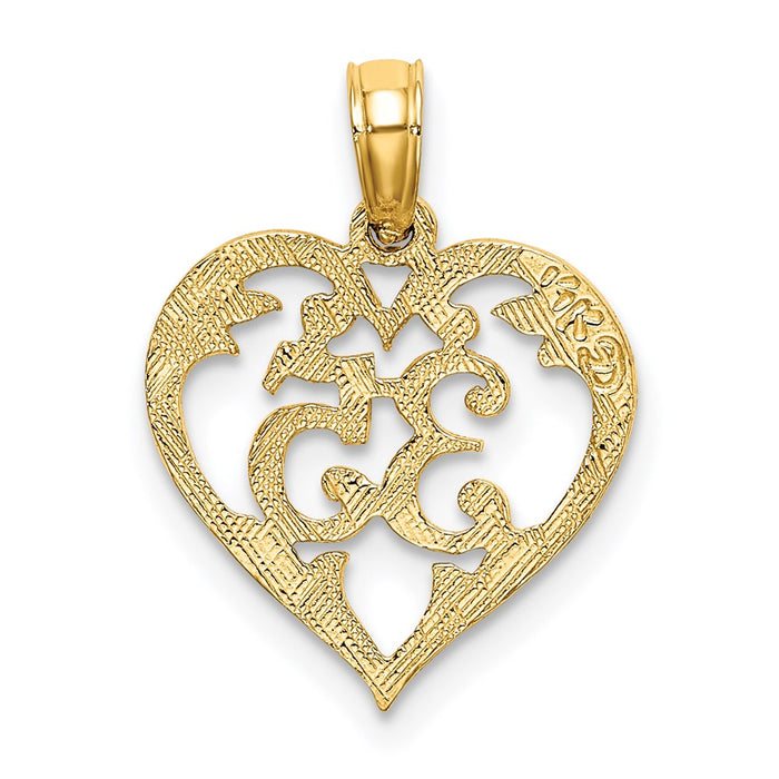 Million Charms 14K Yellow Gold Themed 35 Inside Heart Charm